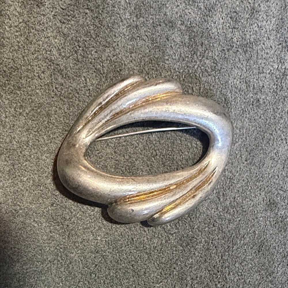 Givenchy Abstract Silver-Tone Sculptural Brooch